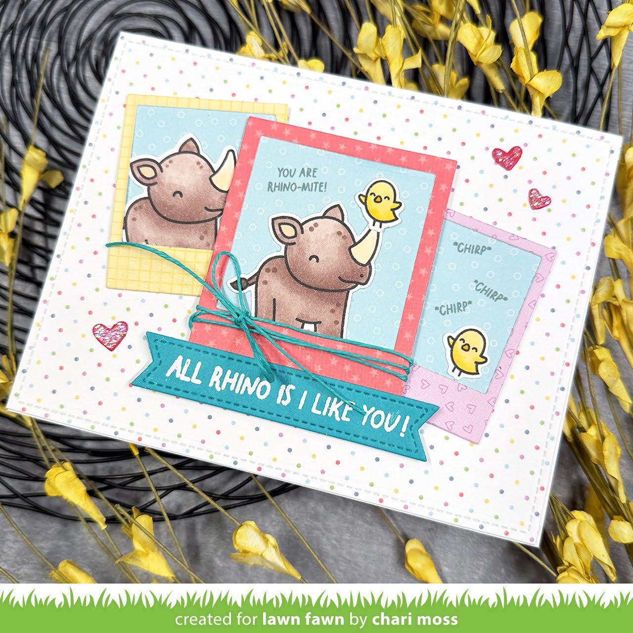 Lawn Fawn Rhino-mite! Stamps lf3593 like you