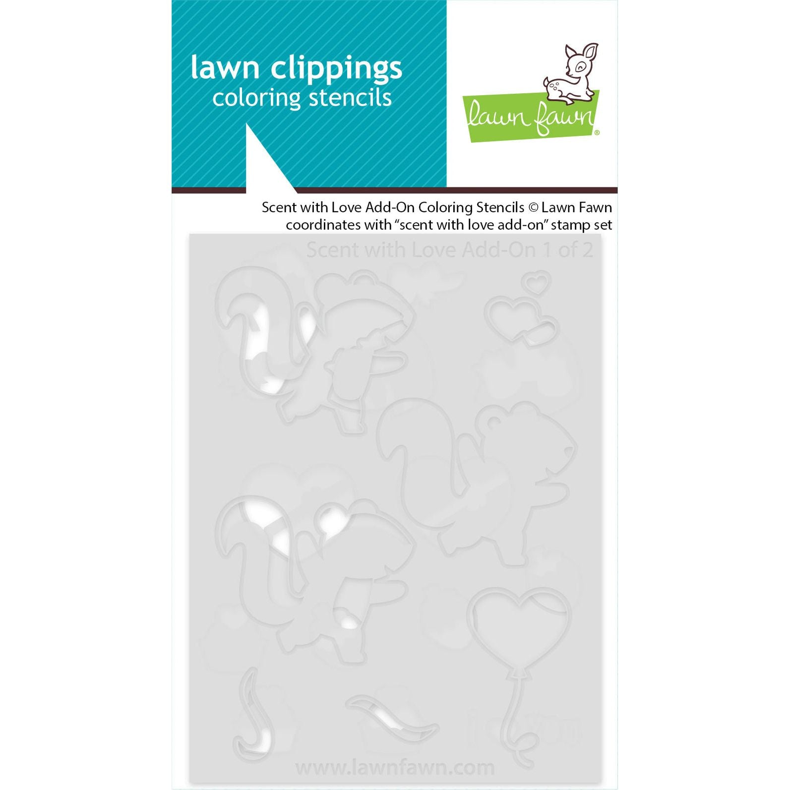 Lawn Fawn Scent with Love Add-On Coloring Stencils lf3969