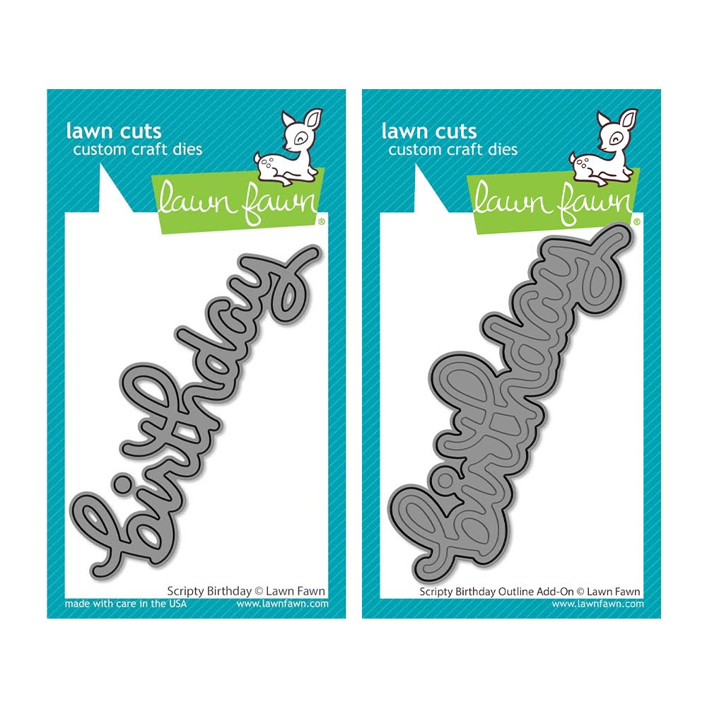 Lawn Fawn Scripty Birthday and Outline Add-On Set