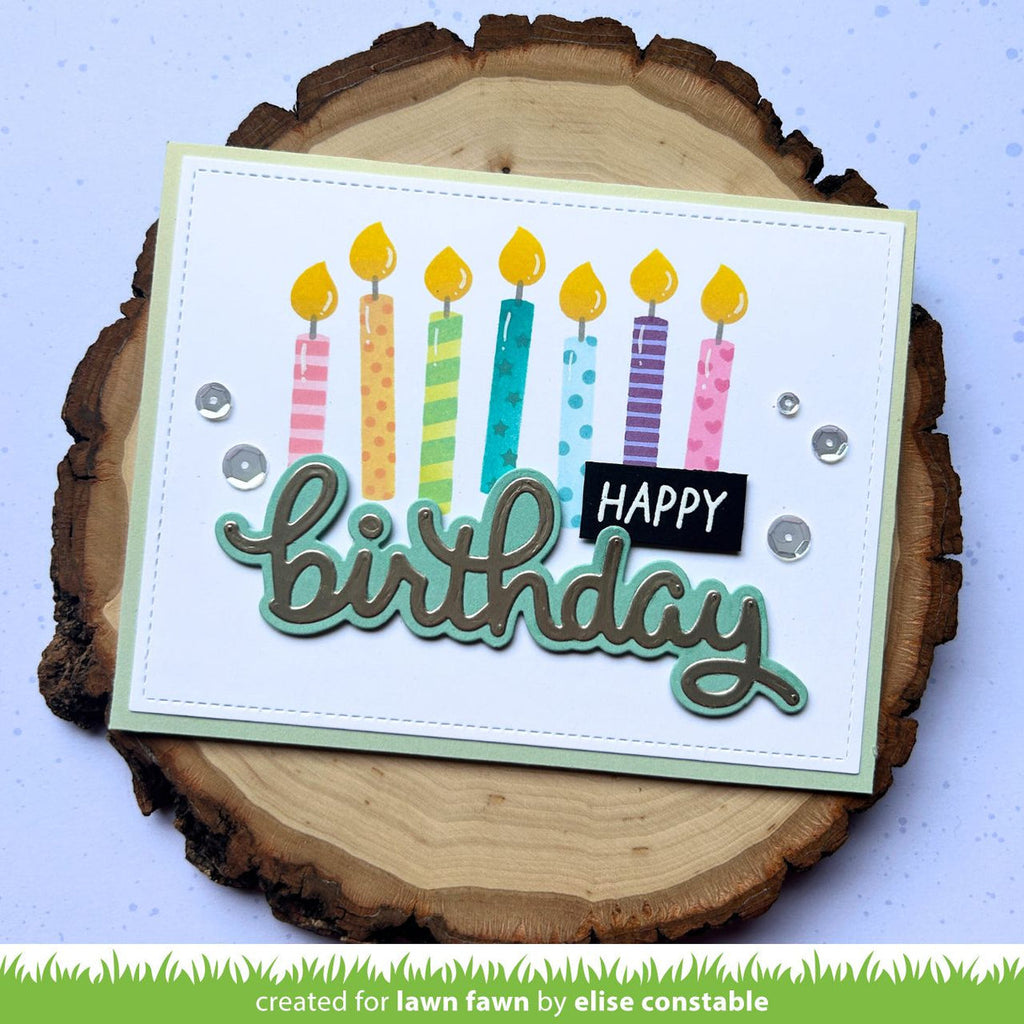 Lawn Fawn Scripty Birthday and Outline Add-On Set hbd