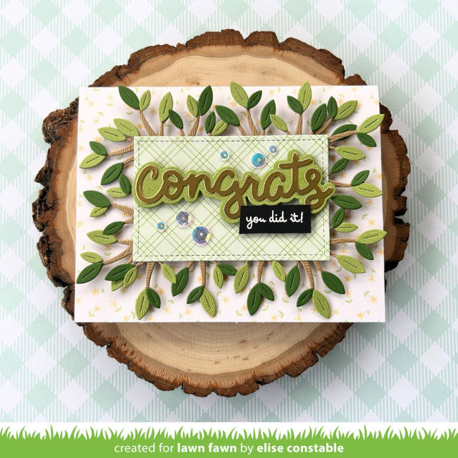 Lawn Fawn Scripty Congrats and Outline Add-On Dies Congrats You Did it