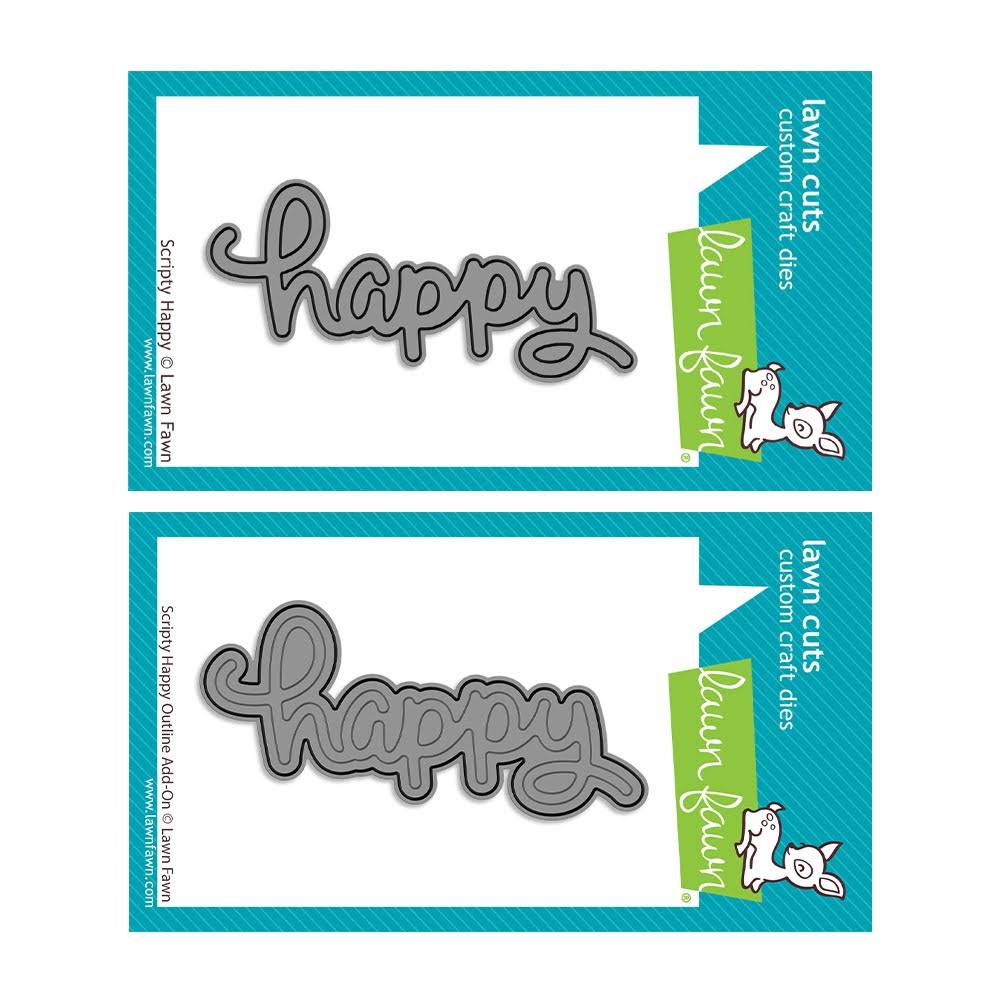 Lawn Fawn Scripty Happy and Outline Add-On Set