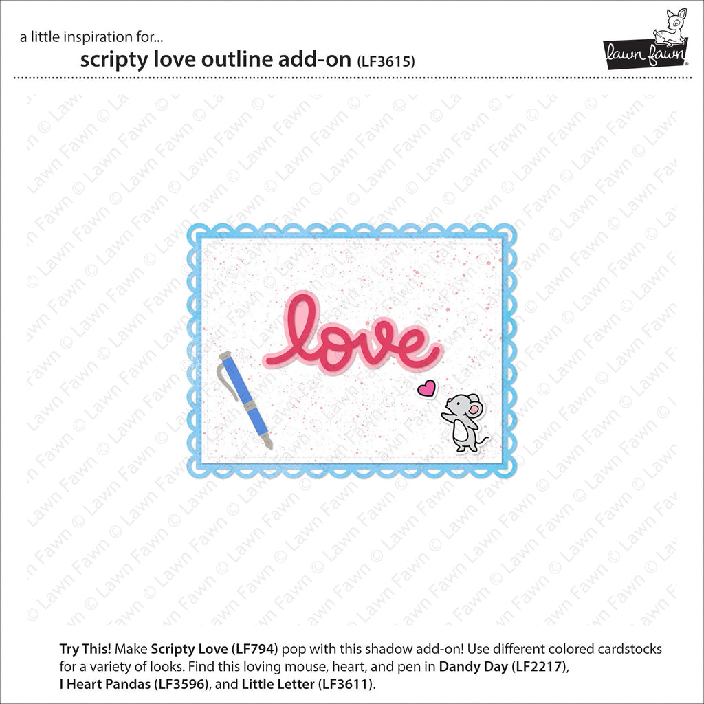 Lawn Fawn Scripty Love Outline Add-On Die lf3615 inspiration