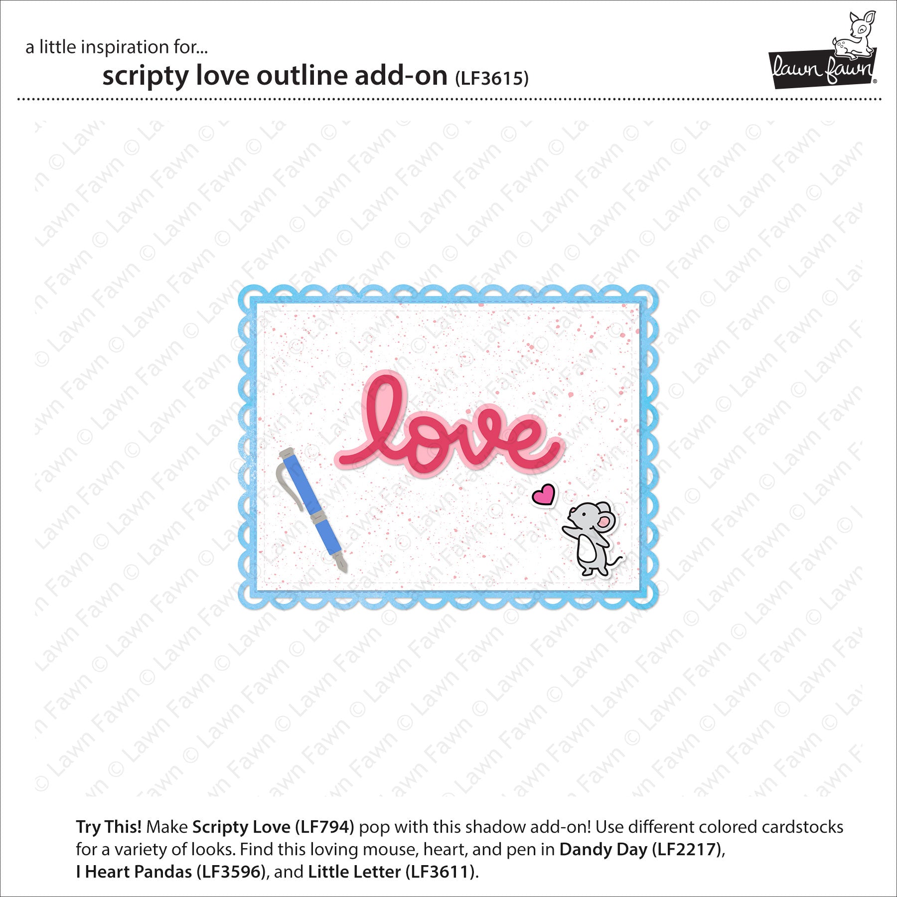 Lawn Fawn Scripty Love Outline Add-On Die lf3615 inspiration