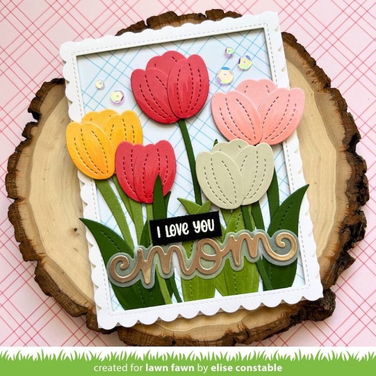 Lawn Fawn Scripty Mom Outline Add-On Die lf3691 I Love You Mom | color-code:ALT01
