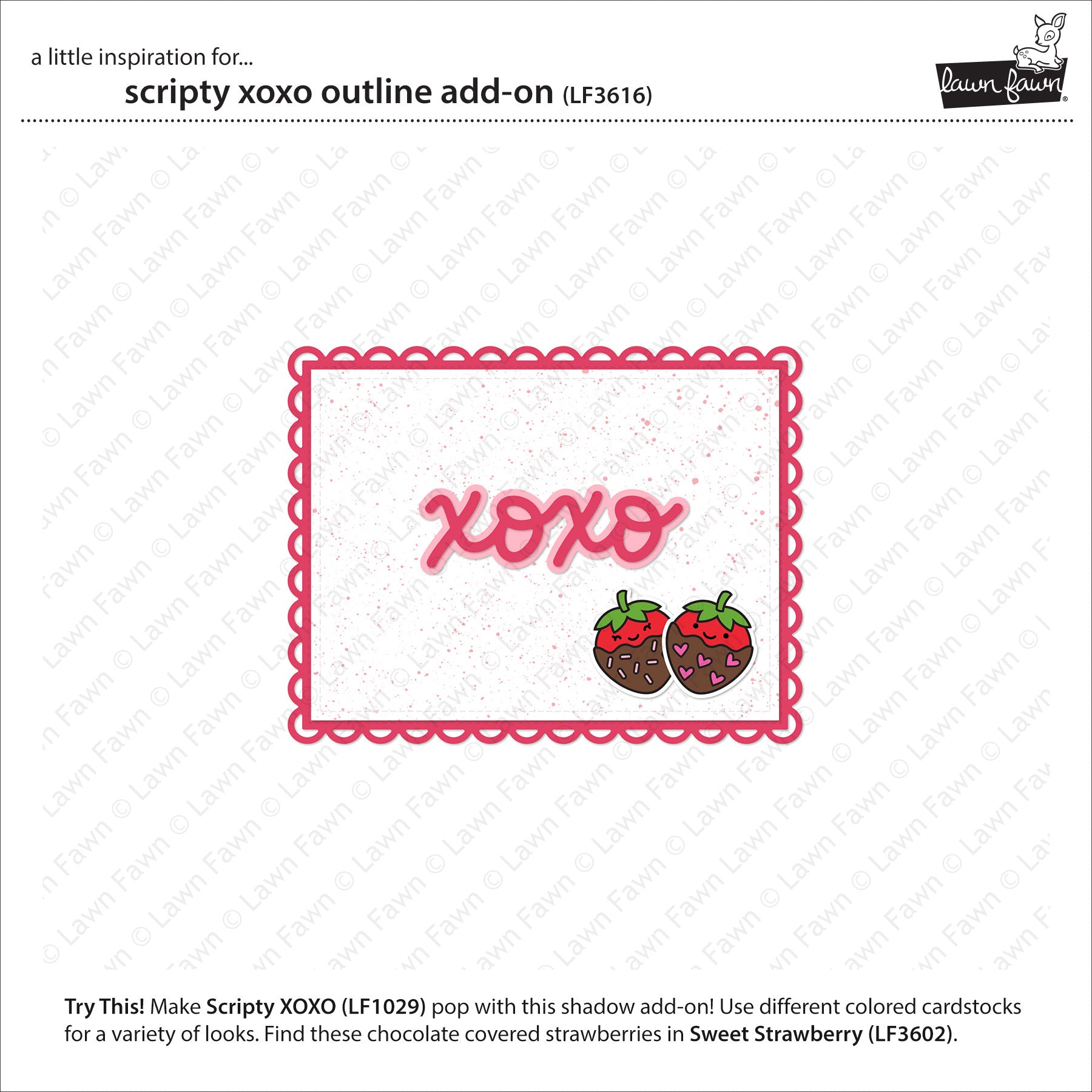 Lawn Fawn Scripty XOXO Outline Add-On Die lf3616 inspiration