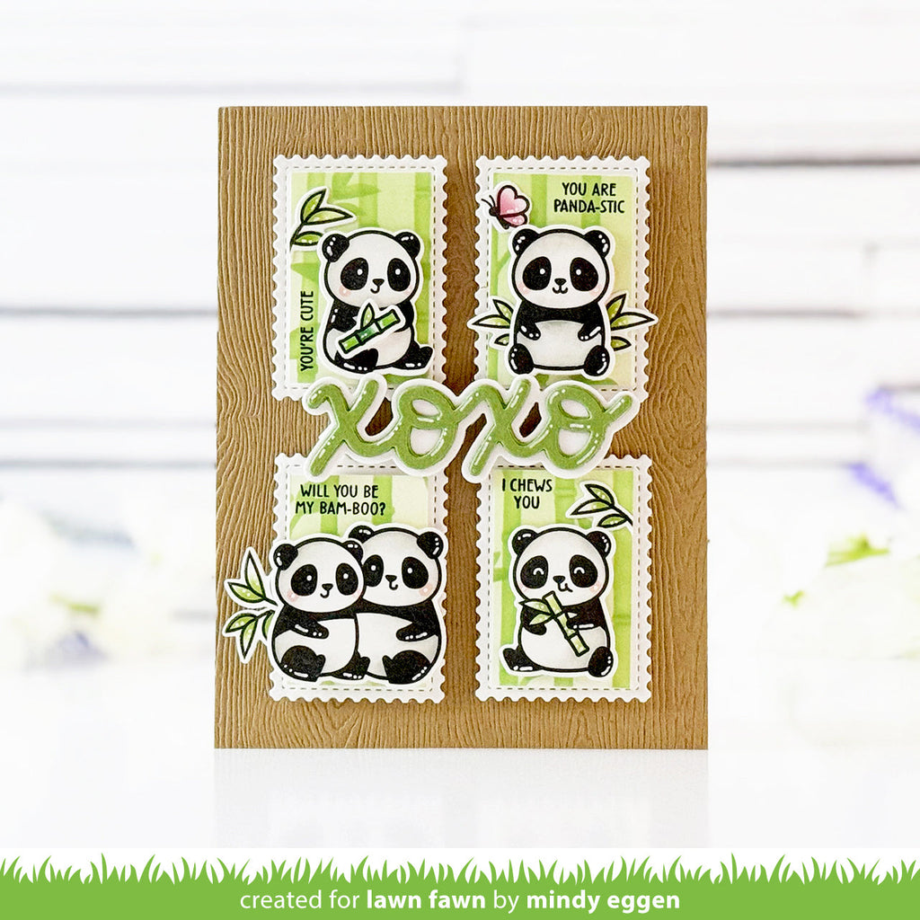 Lawn Fawn Scripty XOXO Outline Add-On Die lf3616 pandas