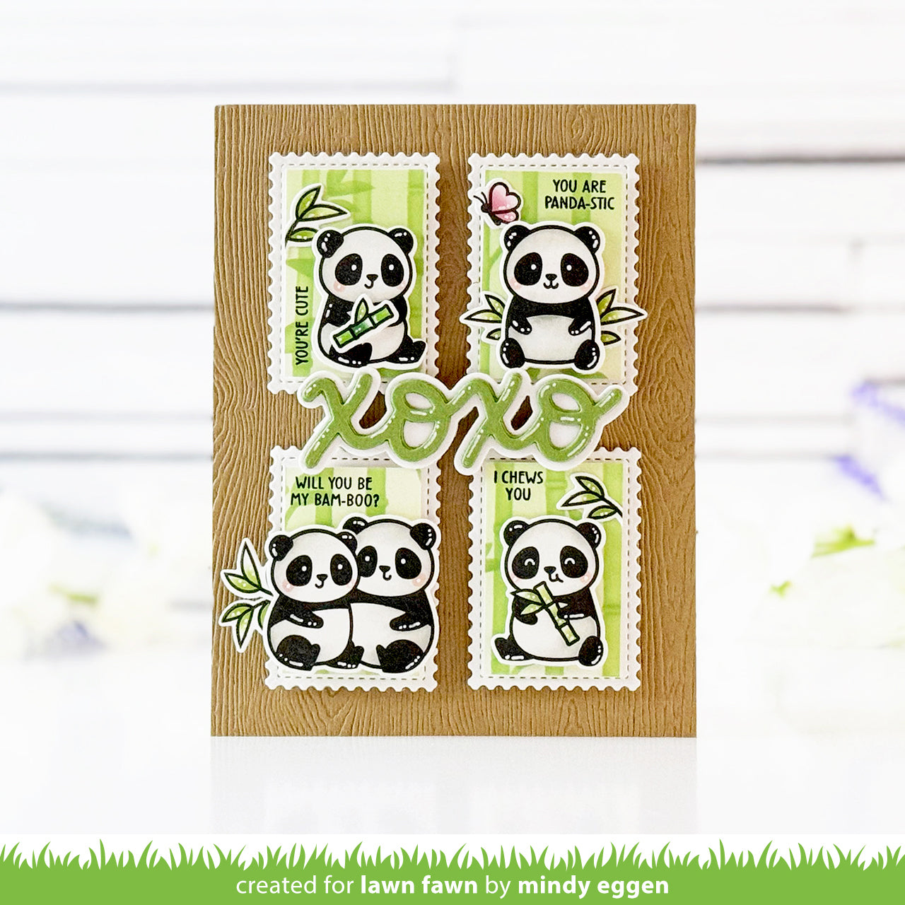 Lawn Fawn Scripty XOXO Outline Add-On Die lf3616 pandas