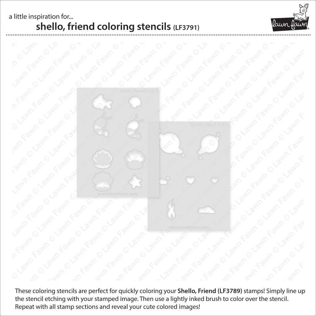 Lawn Fawn Shello, Friend Coloring Stencils lf3791 set of 2