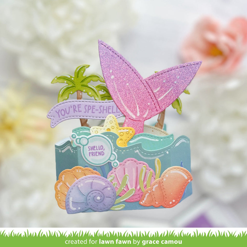 Lawn Fawn Shello, Friend Stamps Dies and Coloring Stencils Set friend