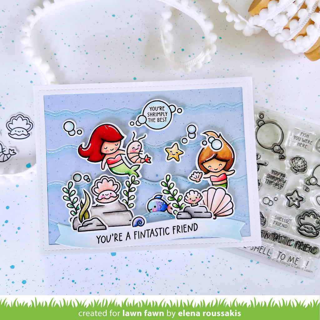 Lawn Fawn Shello, Friend Stamps lf3789 fintastic