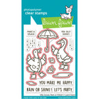 Lawn Fawn Silly Goose, Rain or Shine! Dies lf4073 red lines to indicate which stamps will be cut with coordinating dies