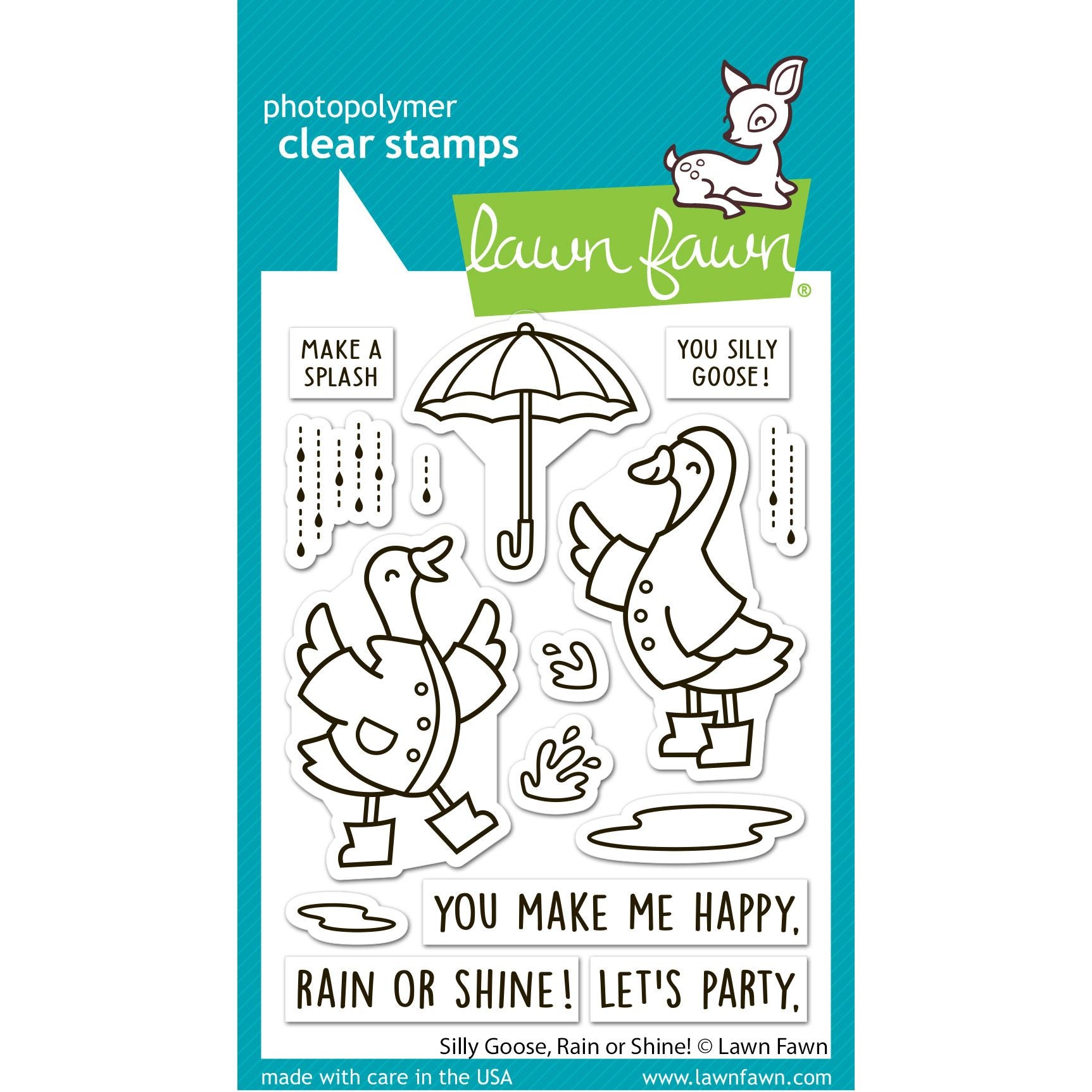 Lawn Fawn Silly Goose, Rain or Shine! Stamps lf4072