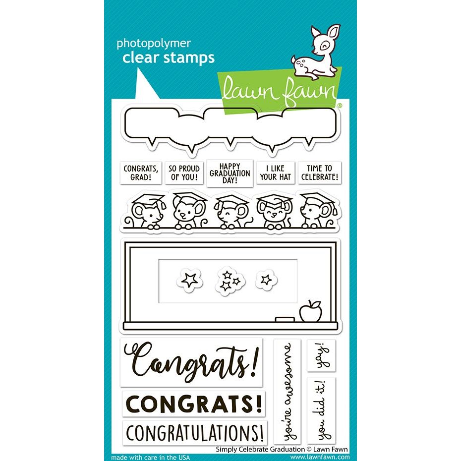 Lawn Fawn Simply Celebrate Graduation Stamps lf3716