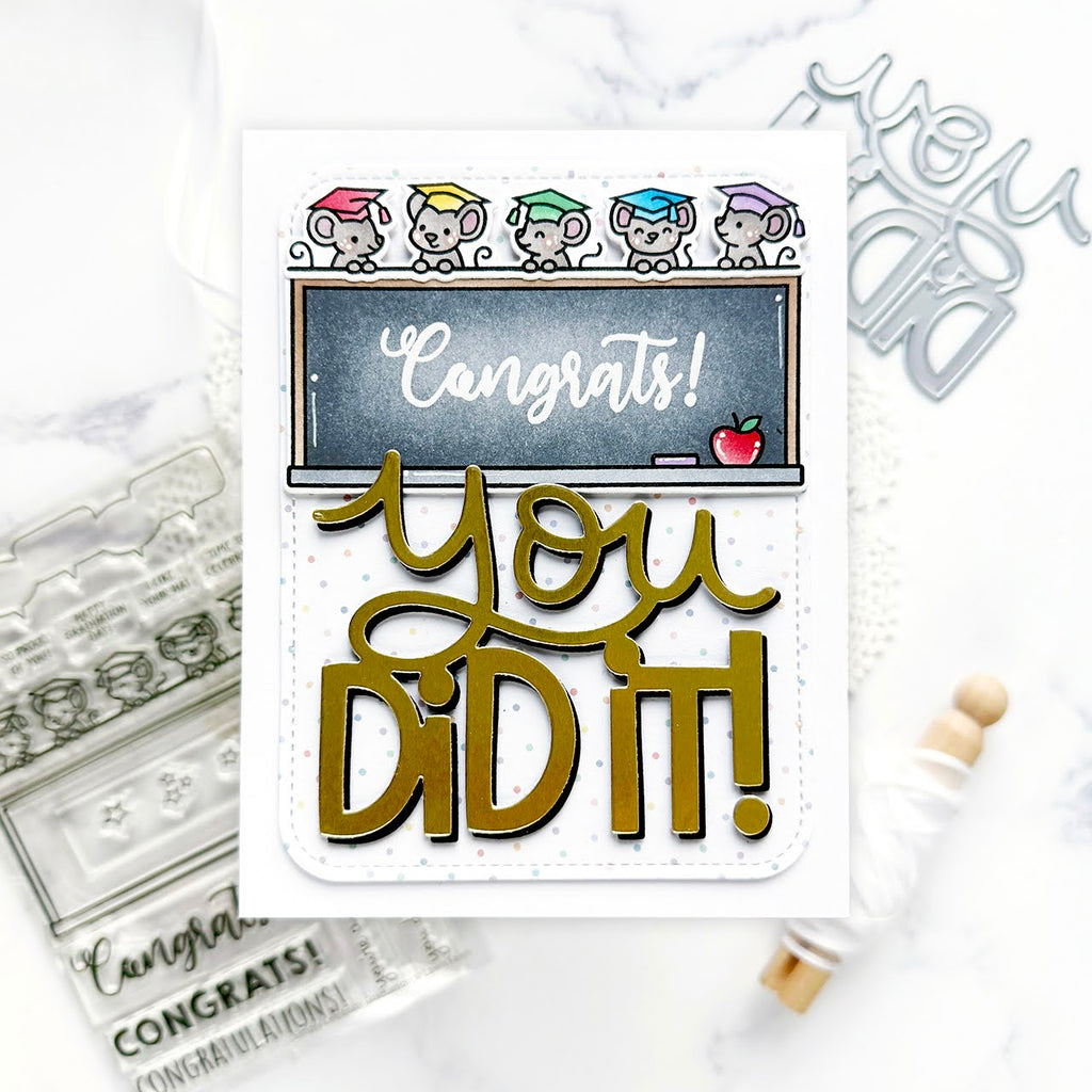 Lawn Fawn Simply Celebrate Graduation Stamps lf3716 you did it