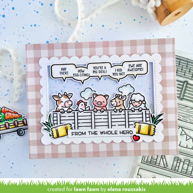 Lawn Fawn Simply Celebrate Hangouts Stamps Dies and Coloring Stencils Set whole herd