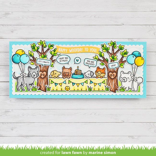 Lawn Fawn Simply Celebrate Hangouts Stamps and Dies woofday