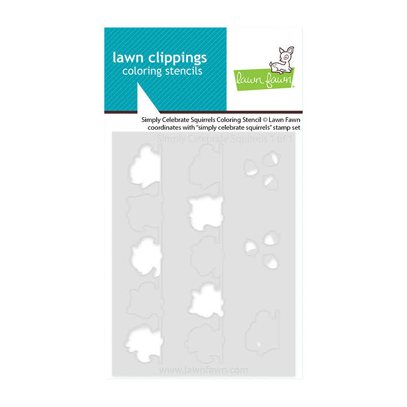 Lawn Fawn Simply Celebrate Squirrels Coloring Stencil lf3883