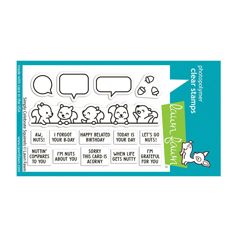 Lawn Fawn Simply Celebrate Squirrels Stamps lf3881
