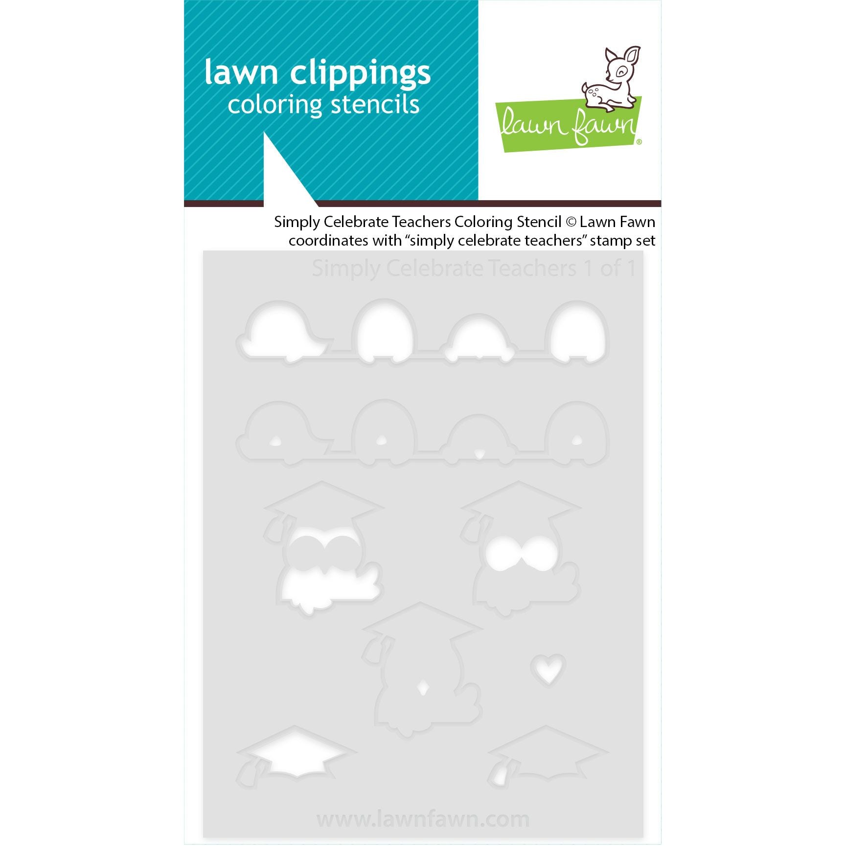 Lawn Fawn Simply Celebrate Teachers Coloring Stencil lf3742