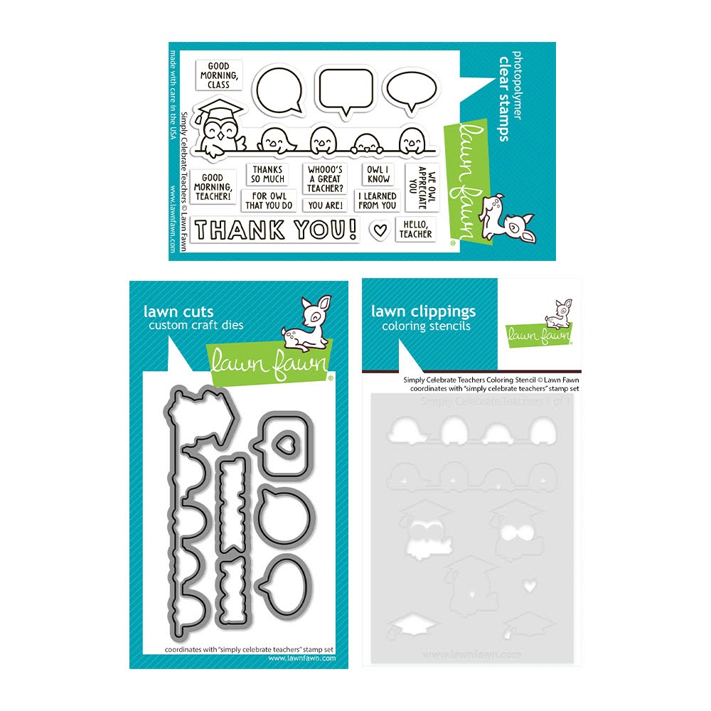 Lawn Fawn Simply Celebrate Teachers Stamps Dies and Stencil