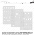Lawn Fawn Simply Celebrate Winter Critters Coloring Stencils lf3587 Individual Stencils