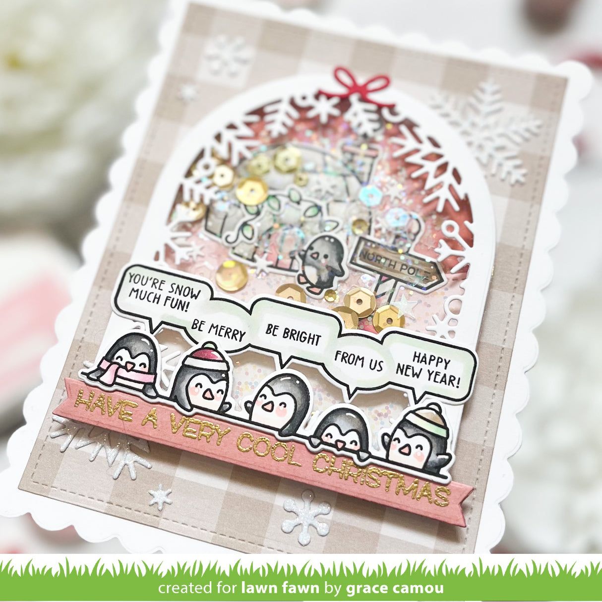 Lawn Fawn Simply Celebrate Winter Critters Stamps Dies and Coloring Stencils Bundle Very Cool Christmas