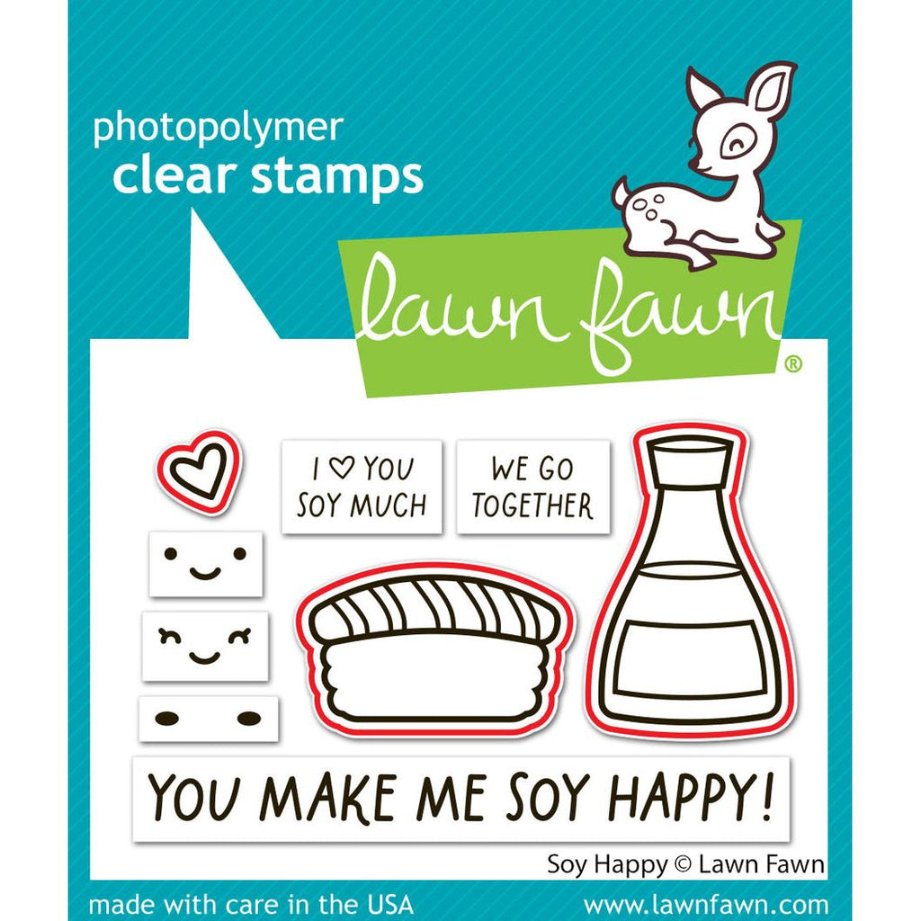 Lawn Fawn Soy Happy Dies lf3955 outlines showing which stamps will be die cut