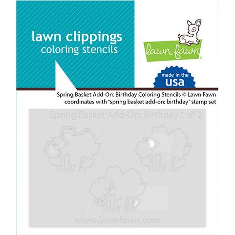 Lawn Fawn Spring Basket Add-On Birthday Coloring Stencils lf3663