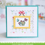 Lawn Fawn Spring Basket Add-On: Birthday Stamps Dies and Coloring Stencils Set framed scene