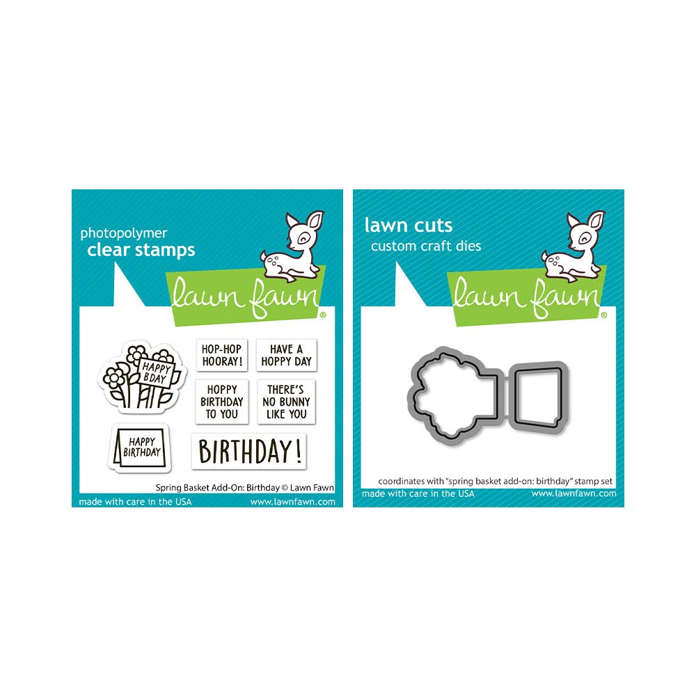 Lawn Fawn Spring Basket Add-On: Birthday Stamps and Dies Set
