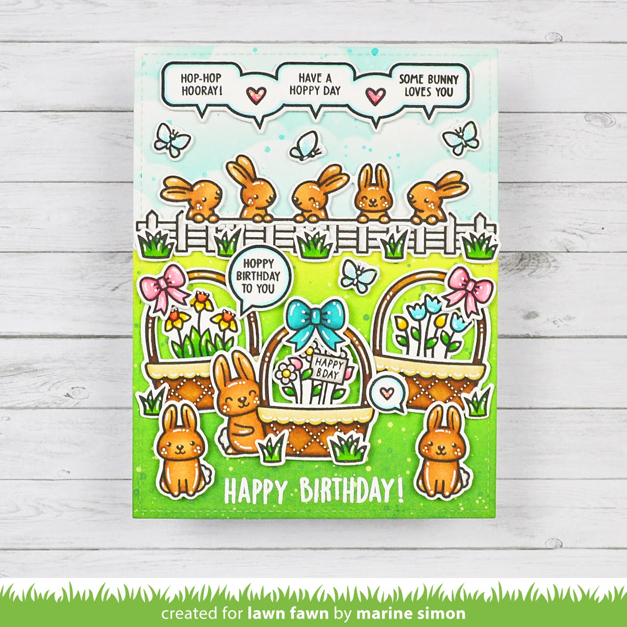 Lawn Fawn Spring Basket Add-On Birthday Stamps lf3661 Happy Birthday