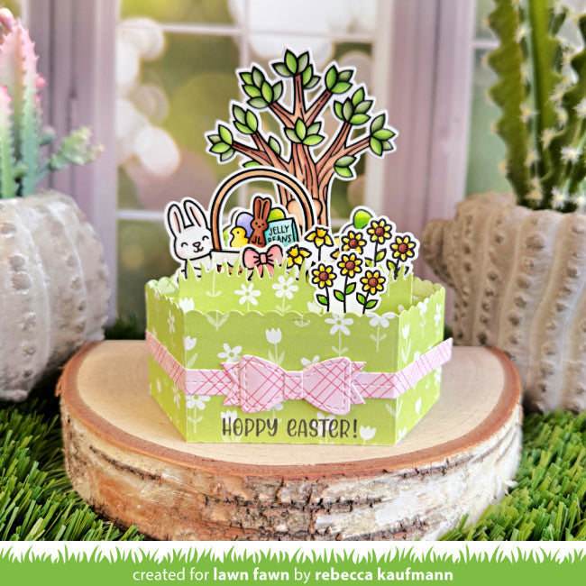 Lawn Fawn Spring Basket Stamps Dies and Coloring Stencils Set 3d easter