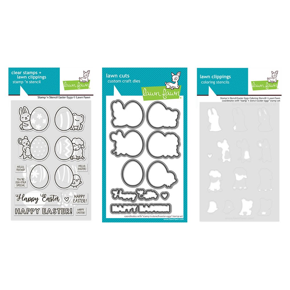 Lawn Fawn Stamp 'n Stencil Easter Eggs Stamps Dies and Coloring Stencil