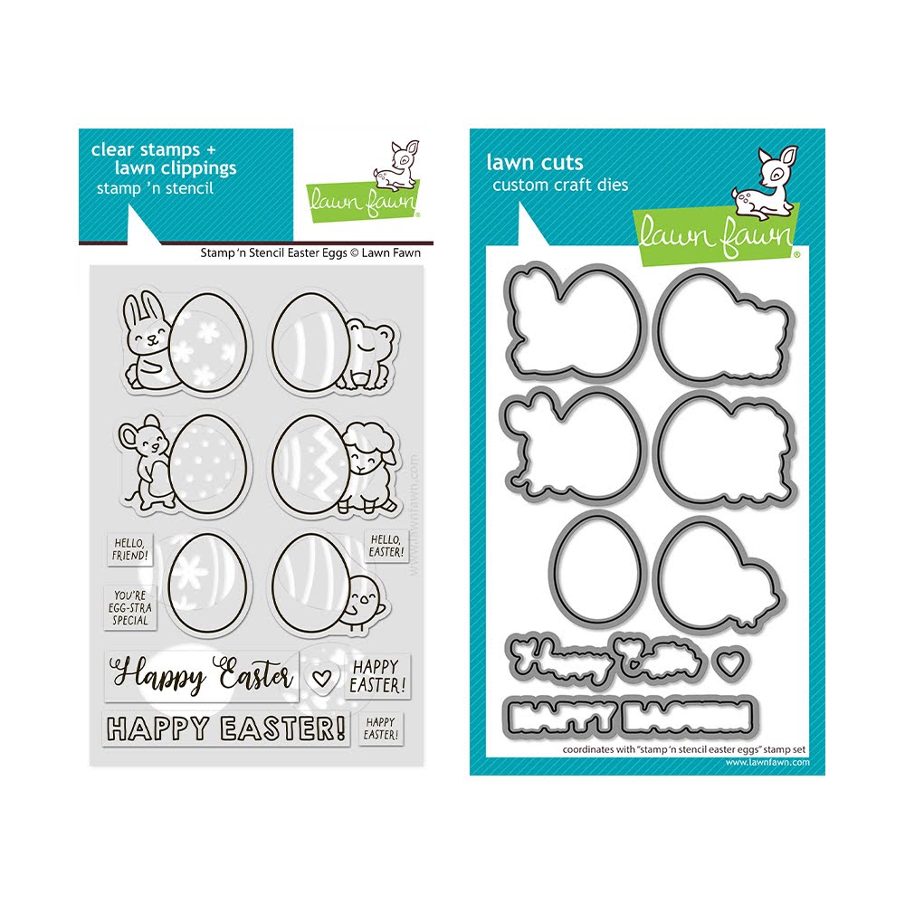 Lawn Fawn Stamp 'n Stencil Easter Eggs Stamps and Dies