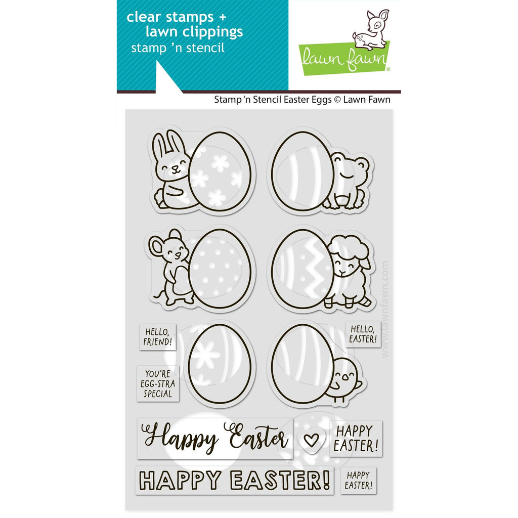 Lawn Fawn Stamp 'n Stencil Easter Eggs Stamps and Stencil lf4028