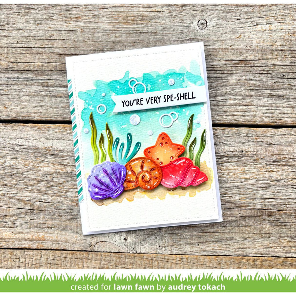 Lawn Fawn Stitched Seashells Dies lf3805 spe-shell