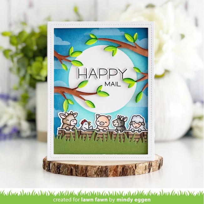 Lawn Fawn Stratus Cloud Background Stencil lf3738 happy mail