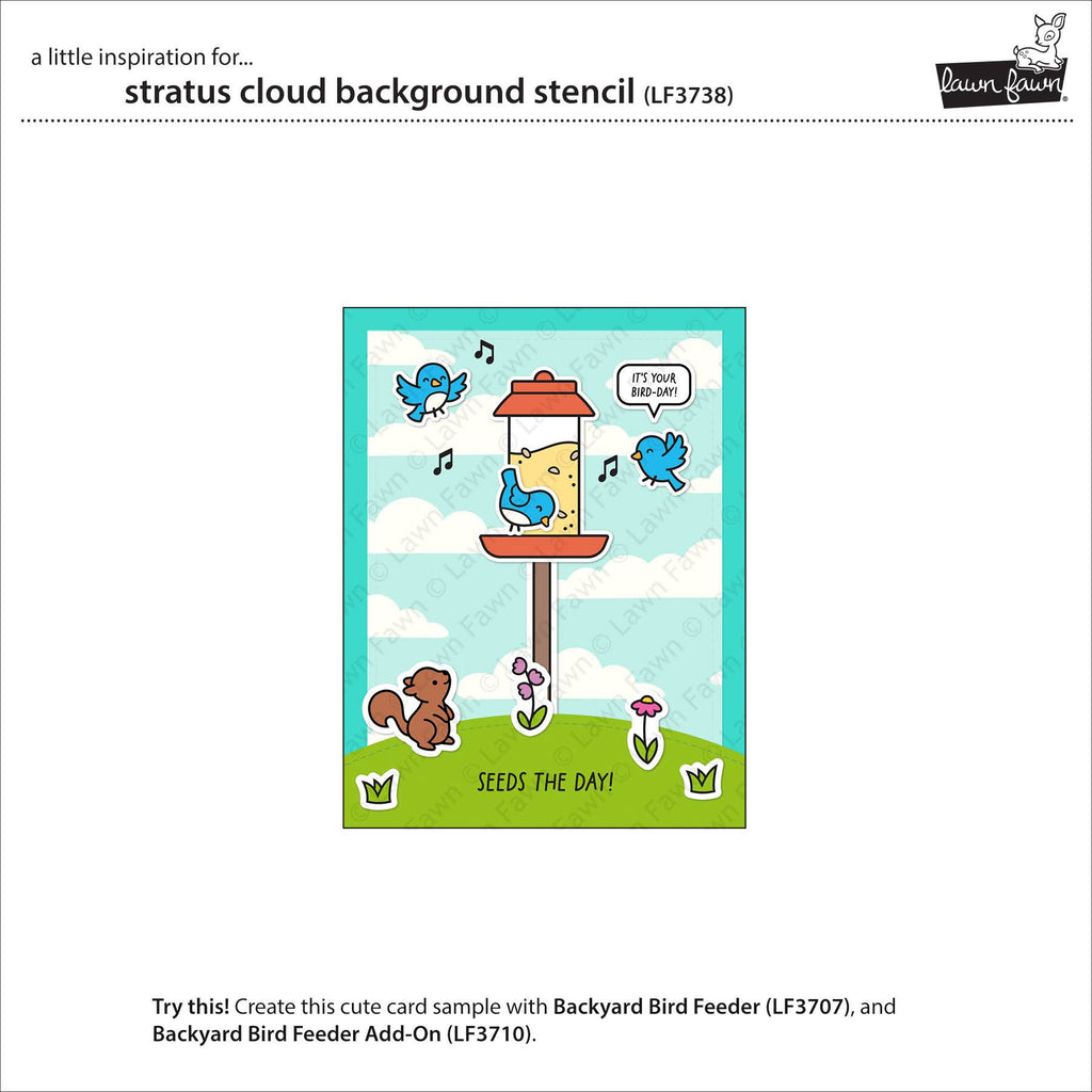 Lawn Fawn Stratus Cloud Background Stencil lf3738 sample