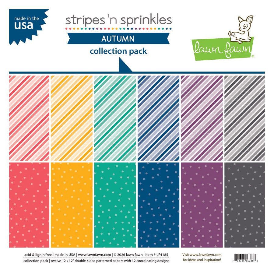 Lawn Fawn Stripes 'n Sprinkles Autumn 12x12 Inch Collection Pack lf4185