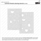 Lawn Fawn Summer Friends Coloring Stencils lf3783 set of 2