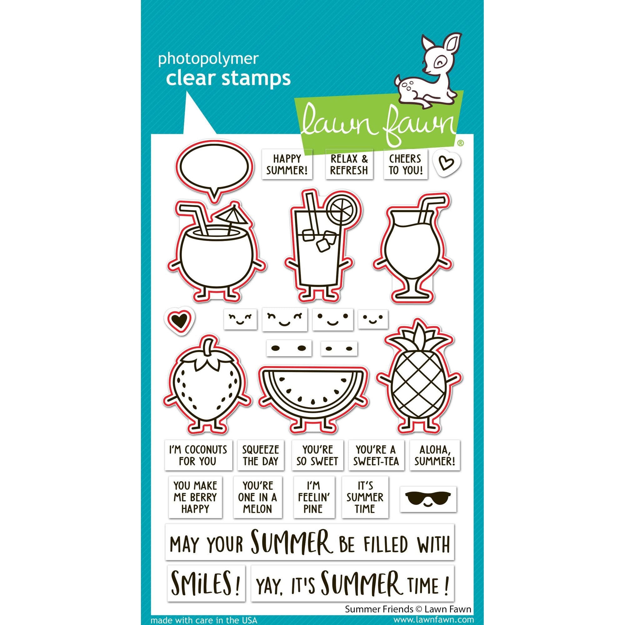 Lawn Fawn Summer Friends Dies lf3782 outline