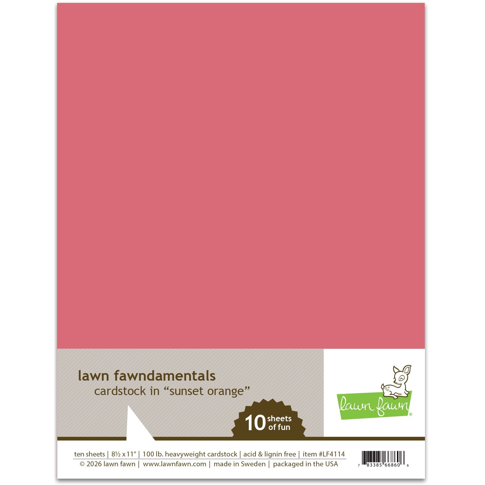 Lawn Fawn Sunset Orange Cardstock lf4114