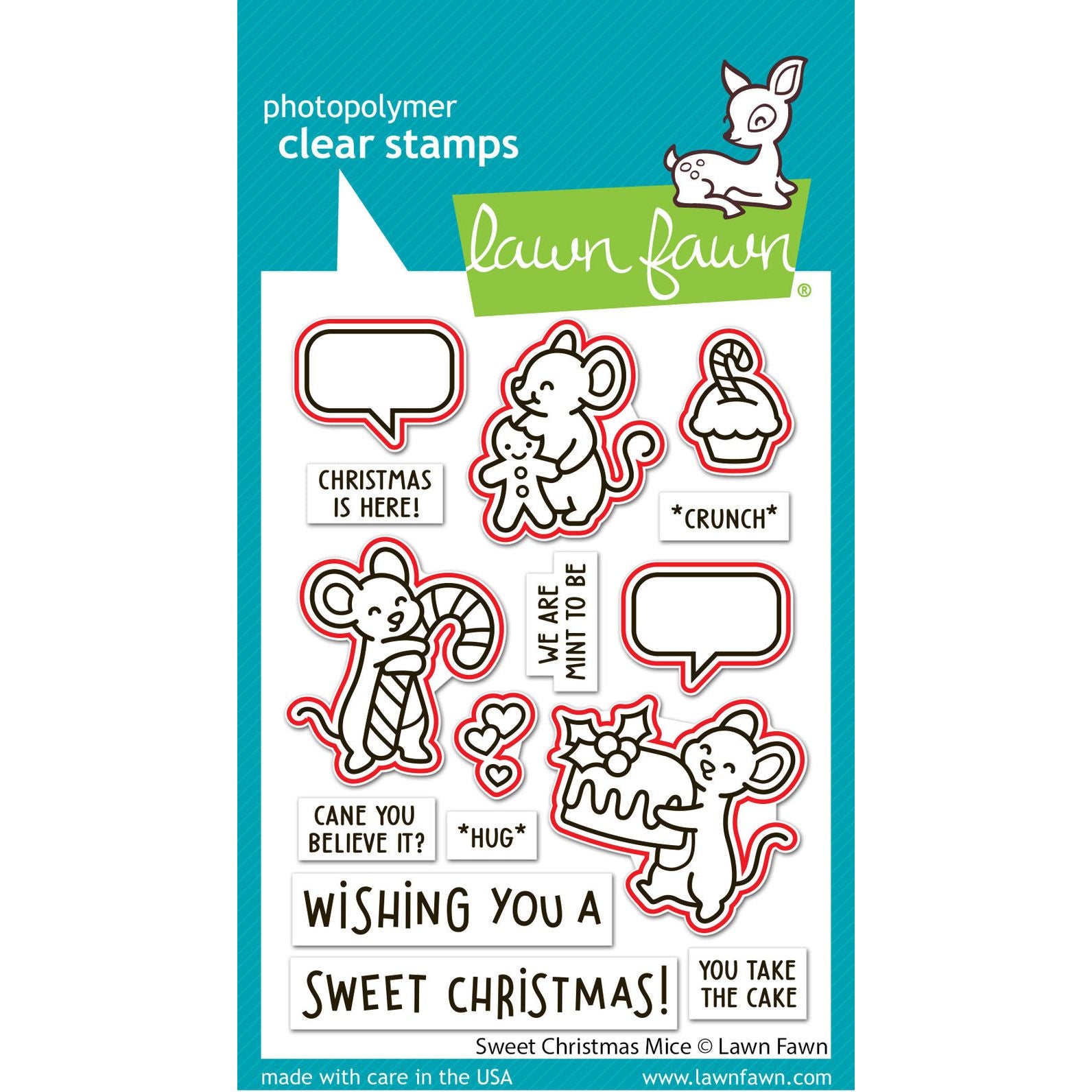 Lawn Fawn Sweet Christmas Mice Dies lf3569 highlighted coordinating dies