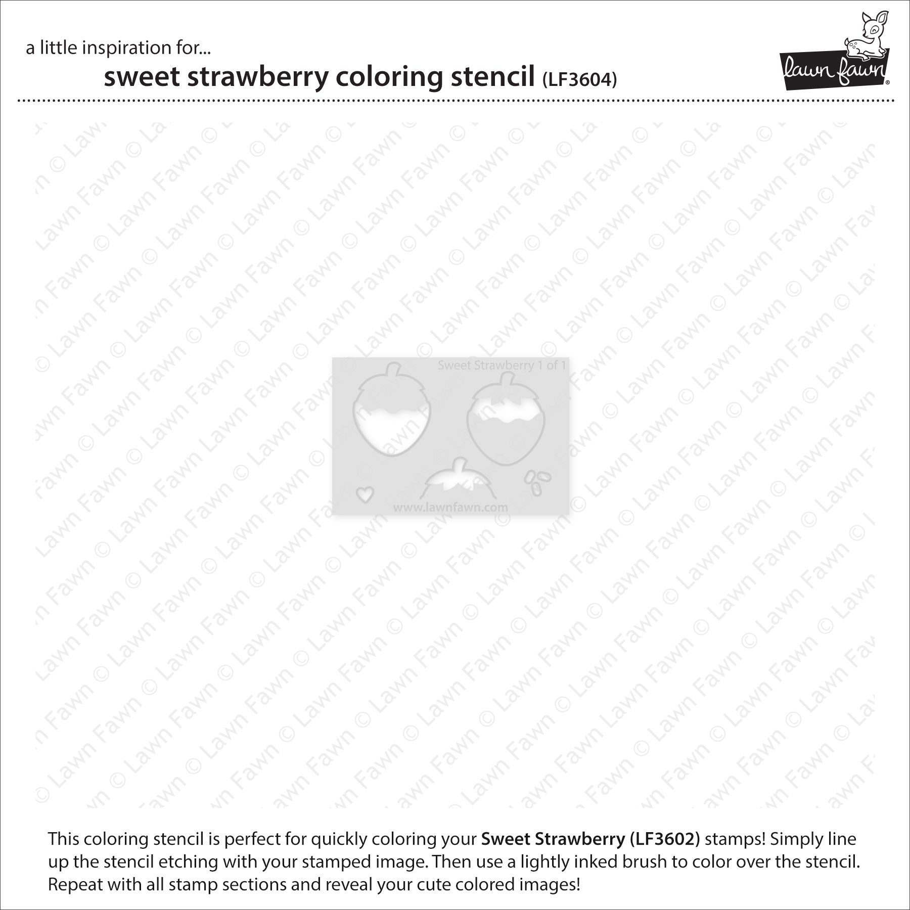Lawn Fawn Sweet Strawberry Coloring Stencil lf3604 outside of packaging