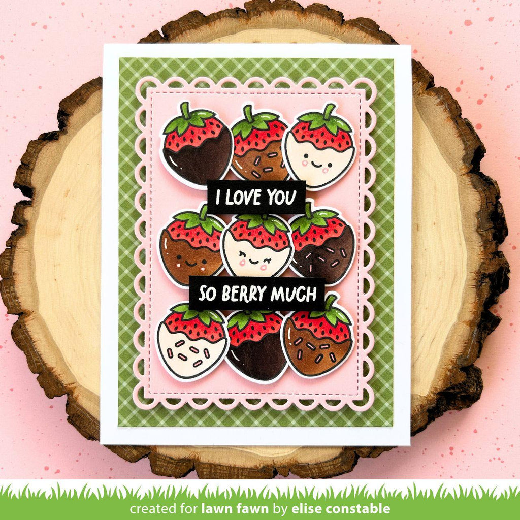 Lawn Fawn Sweet Strawberry Stamps lf3602 so berry much