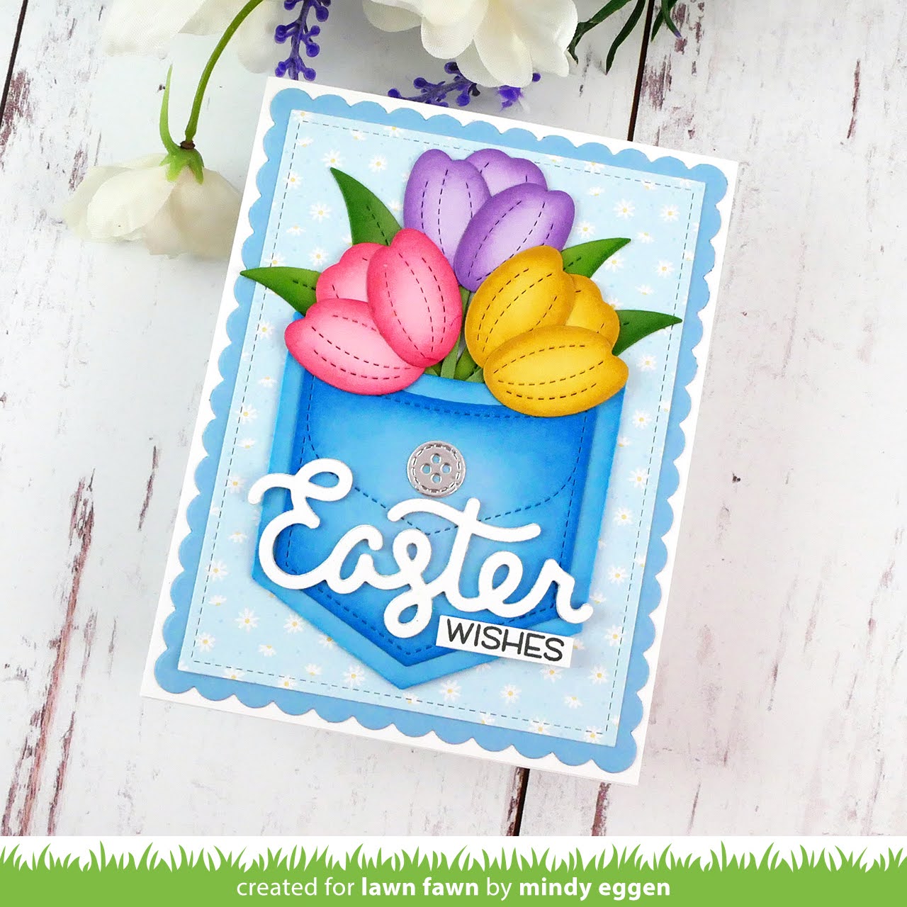Lawn Fawn Terrific Tulips Dies lf3685 Easter Wishes