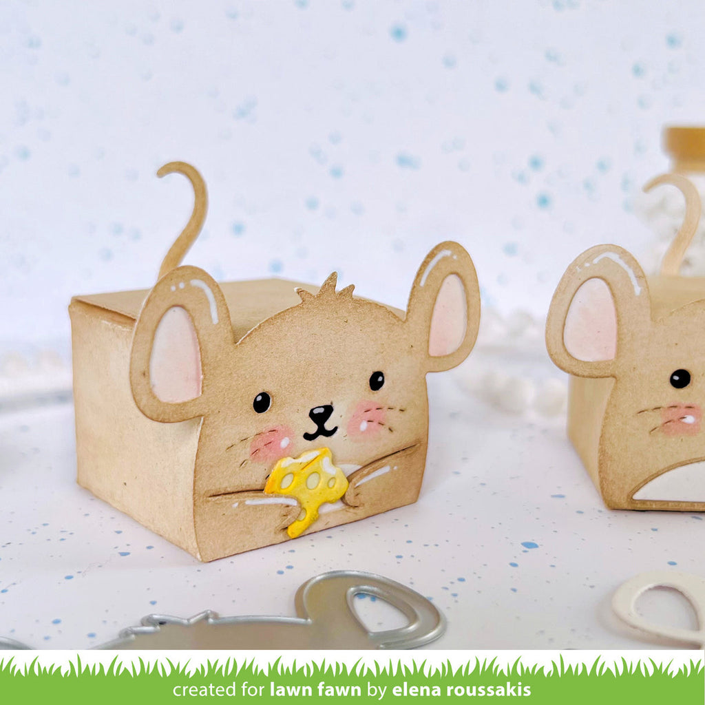 Lawn Fawn Tiny Gift Box Mouse Add-On Dies lf3809 cheese