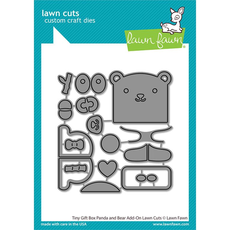 Lawn Fawn Tiny Gift Box Panda and Bear Add-Ons Dies lf3614