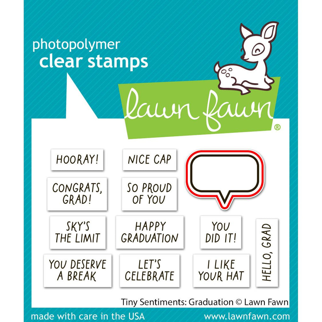 Lawn Fawn Tiny Sentiments: Graduation Die lf4083 red line to indicate stamp that is cut with coordinating die